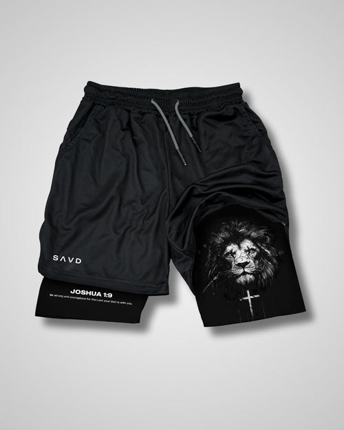 Joshua 1:9 Lion performance shorts